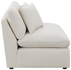 Hobson Cushion Back Armless Chair Off-White