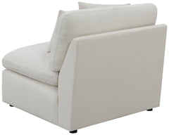 Hobson Cushion Back Armless Chair Off-White