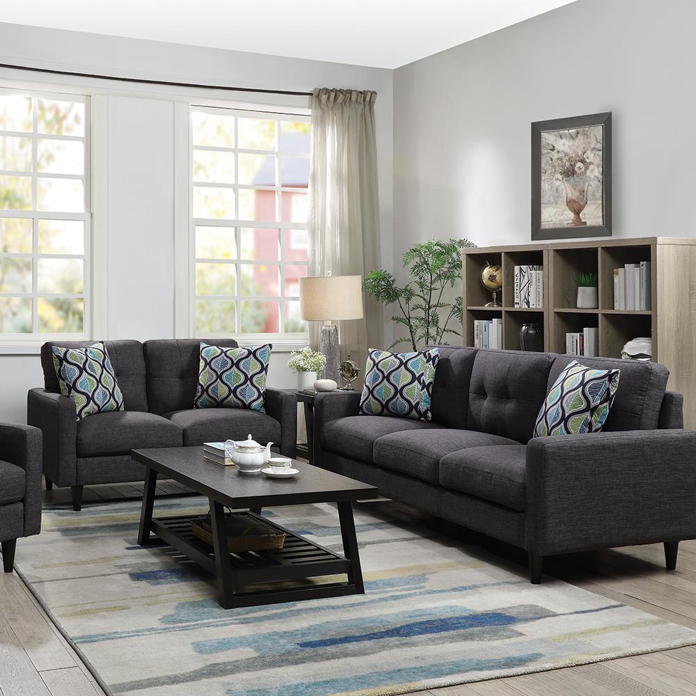 Maudine Watsonville 2-Piece Cushion Back Living Room Set Grey