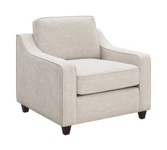 Christine Upholstered Cushion Back Chair Beige