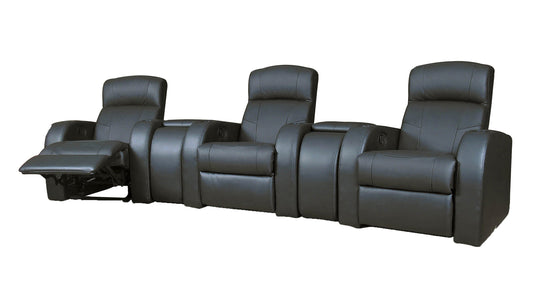 Cyrus Upholstered Recliner Living Room Set Black