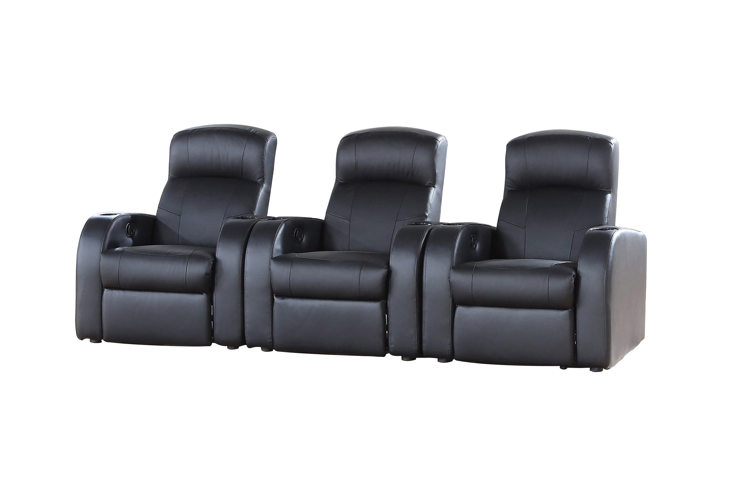 Cyrus Upholstered Recliner Living Room Set Black