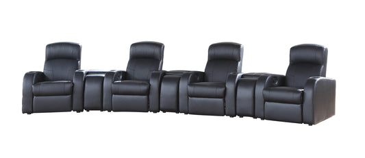 Cyrus Upholstered Recliner Living Room Set Black