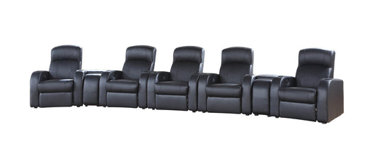 Cyrus Upholstered Recliner Living Room Set Black