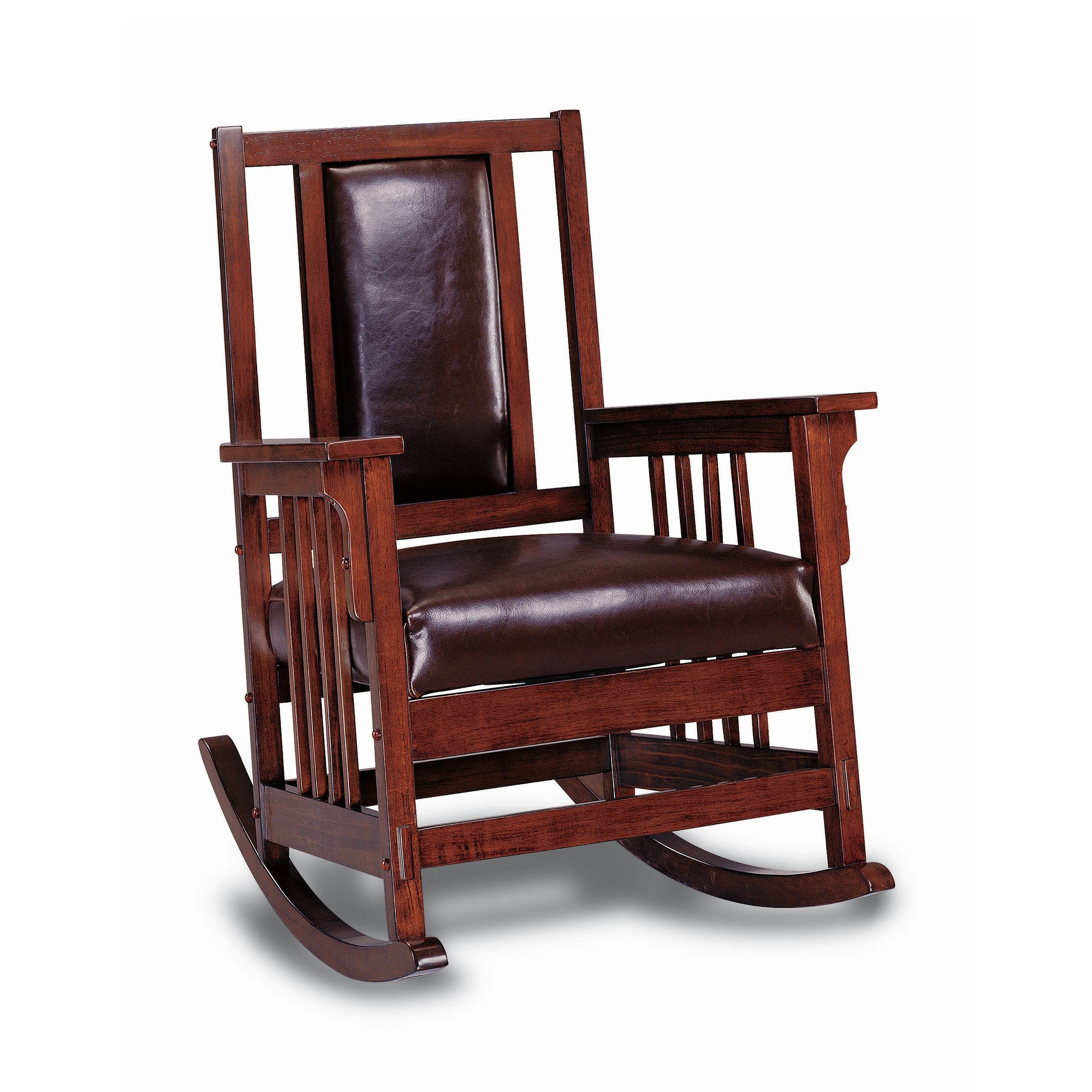 Ida Upholstered Rocking Chair Tobacco and Dark Brown