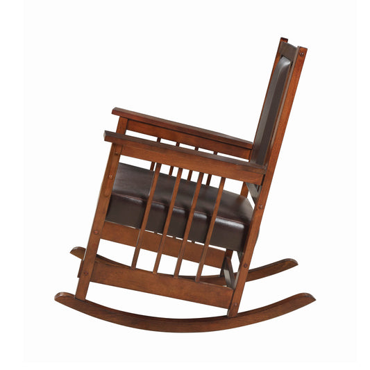 Ida Upholstered Rocking Chair Tobacco and Dark Brown