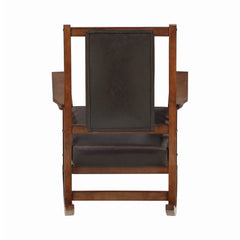 Ida Upholstered Rocking Chair Tobacco and Dark Brown