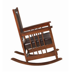 Ida Upholstered Rocking Chair Tobacco and Dark Brown