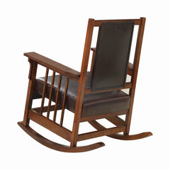 Ida Upholstered Rocking Chair Tobacco and Dark Brown