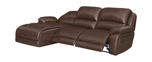 Mackenzie 3-piece Upholstered Tufted Motion Sectional Chestnut