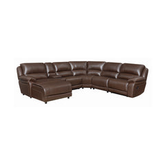 Mackenzie 6-Piece Motion Sectional Chestnut