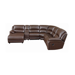 Mackenzie 6-Piece Motion Sectional Chestnut