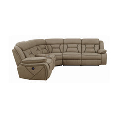 Higgins Four-Piece Upholstered Power Sectional Tan