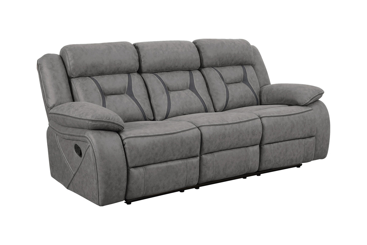 Higgins Pillow Top Arm Upholstered Motion Sofa Grey