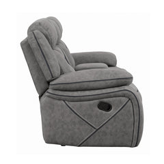 Higgins Pillow Top Arm Motion Loveseat with Console Grey