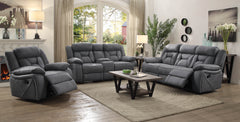 Higgins Pillow Top Arm Motion Loveseat with Console Grey