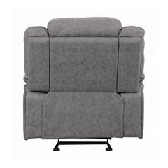 Higgins Overstuffed Upholstered Glider Recliner Grey