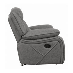 Higgins Overstuffed Upholstered Glider Recliner Grey