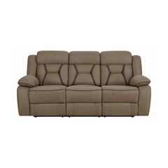 Higgins Pillow Top Arm Upholstered Motion Sofa Tan