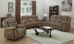 Higgins Pillow Top Arm Motion Loveseat with Console Tan