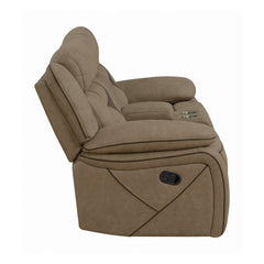 Higgins Pillow Top Arm Motion Loveseat with Console Tan