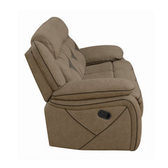 Higgins Overstuffed Upholstered Glider Recliner Tan