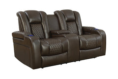 Delangelo Power^2 Sofa with Drop-down Table Brown