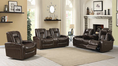 Delangelo Power^2 Sofa with Drop-down Table Brown