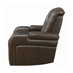 Delangelo Power^2 Loveseat with Drop-down Table Brown