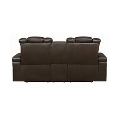 Delangelo Power^2 Loveseat with Drop-down Table Brown