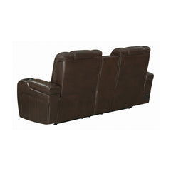 Delangelo Power^2 Loveseat with Drop-down Table Brown