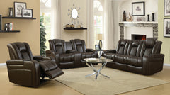 Delangelo Power^2 Loveseat with Drop-down Table Brown