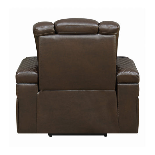 Delangelo Power^2 Recliner with Cup Holders Brown