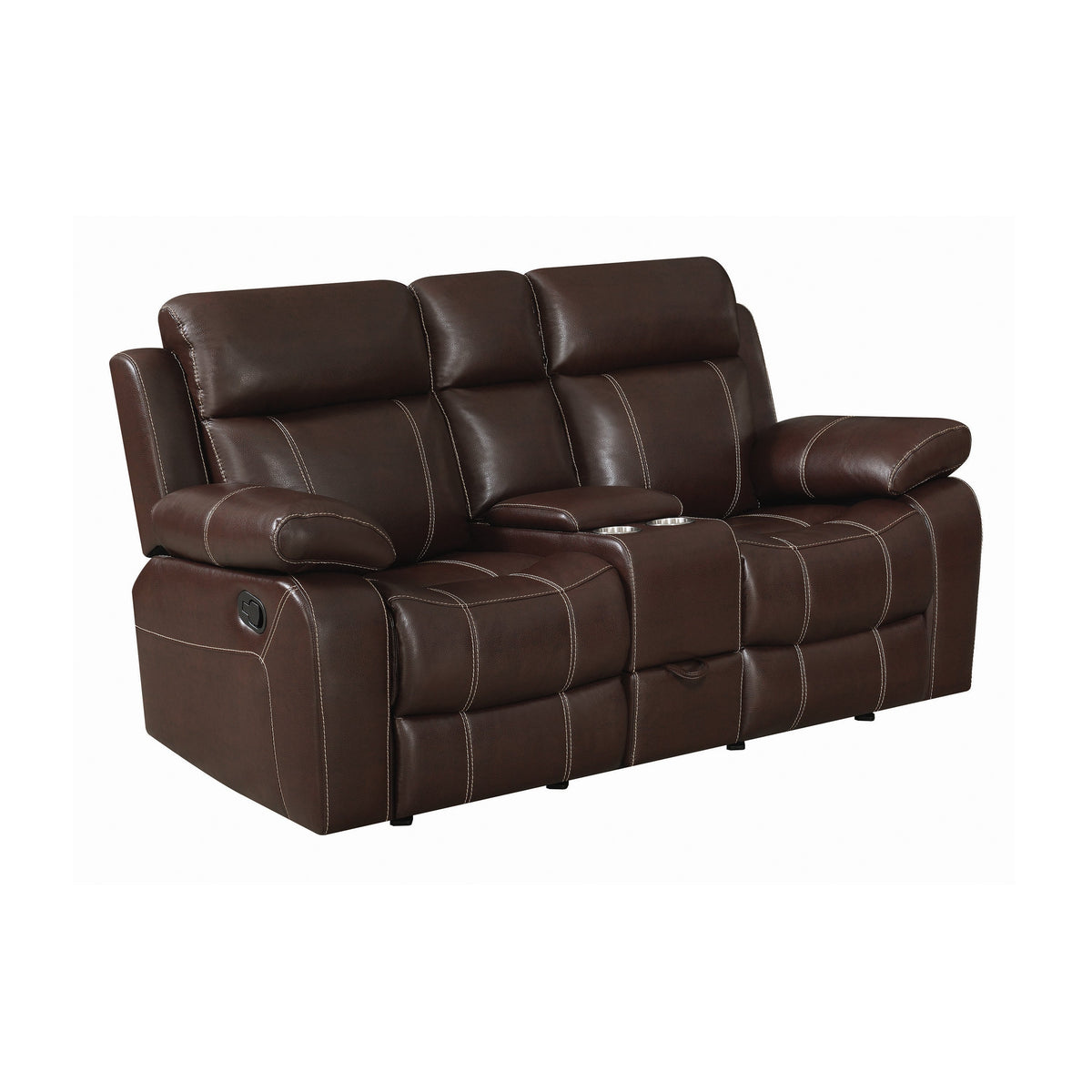 Myleene Glider Loveseat with Console Chestnut