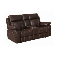 Myleene Glider Loveseat with Console Chestnut