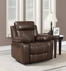 Myleene Pillow Top Arm Glider Recliner Chestnut