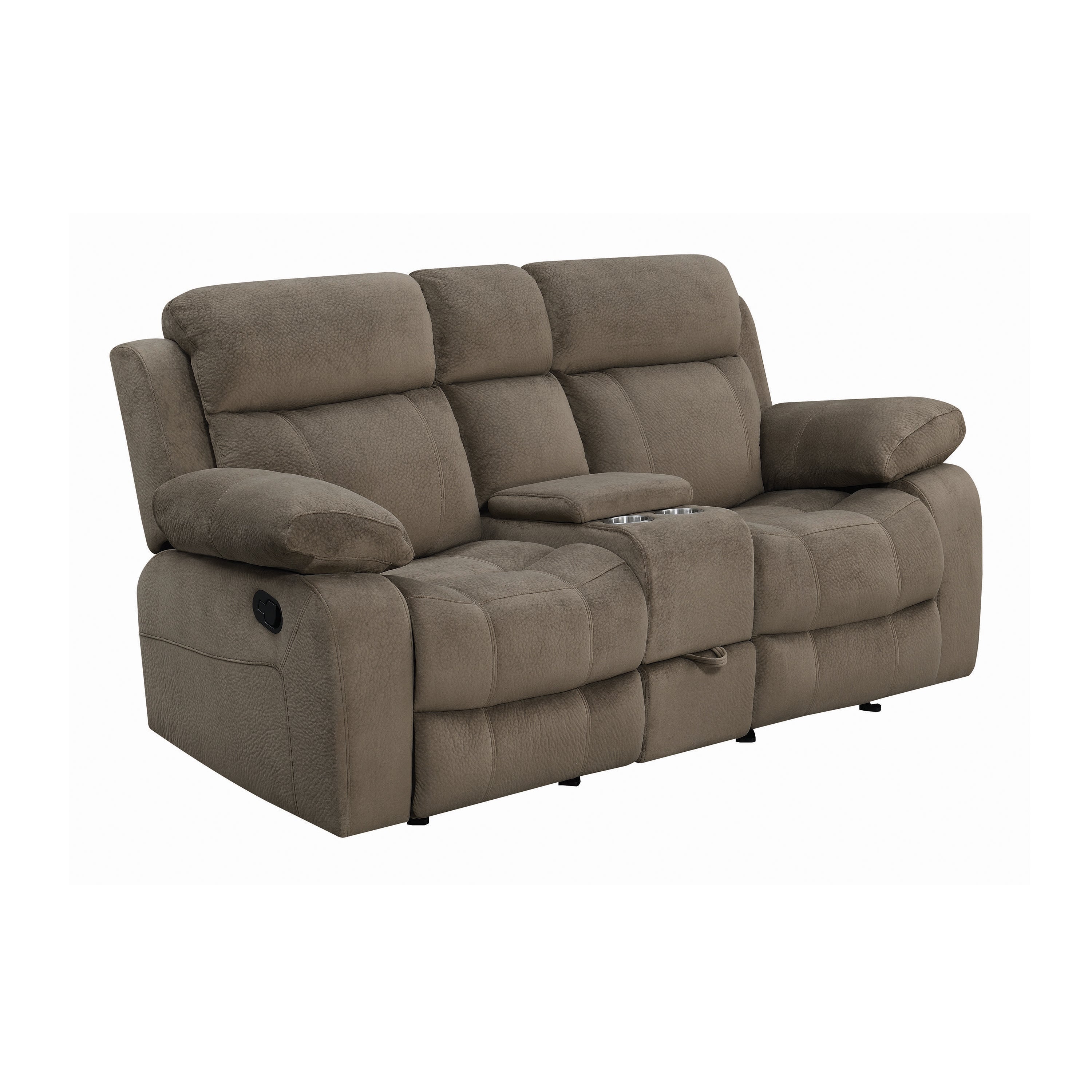 Myleene Glider Loveseat with Console Mocha