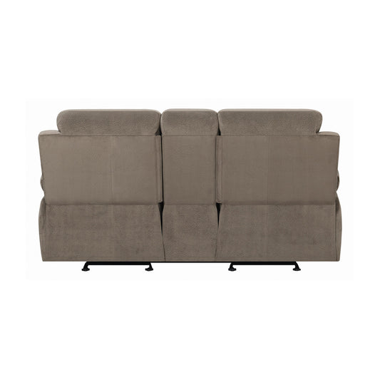 Myleene Glider Loveseat with Console Mocha