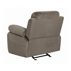 Myleene Pillow Top Arm Glider Recliner Mocha