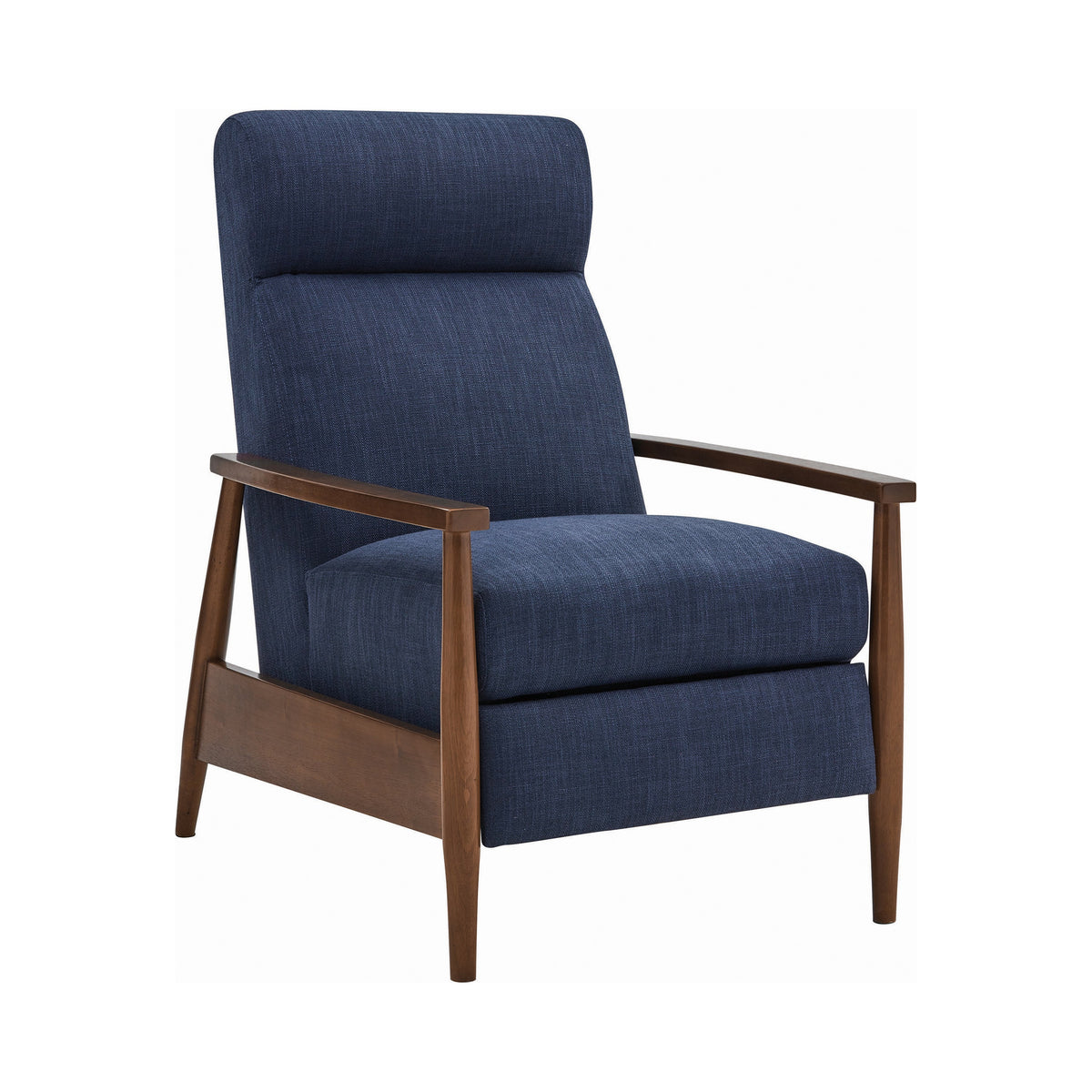 Kaylie Upholstered Push-Back Recliner Navy Blue