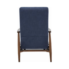 Kaylie Upholstered Push-Back Recliner Navy Blue