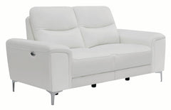 Largo Upholstered Power Sofa White