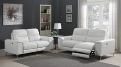 Largo Upholstered Power Sofa White