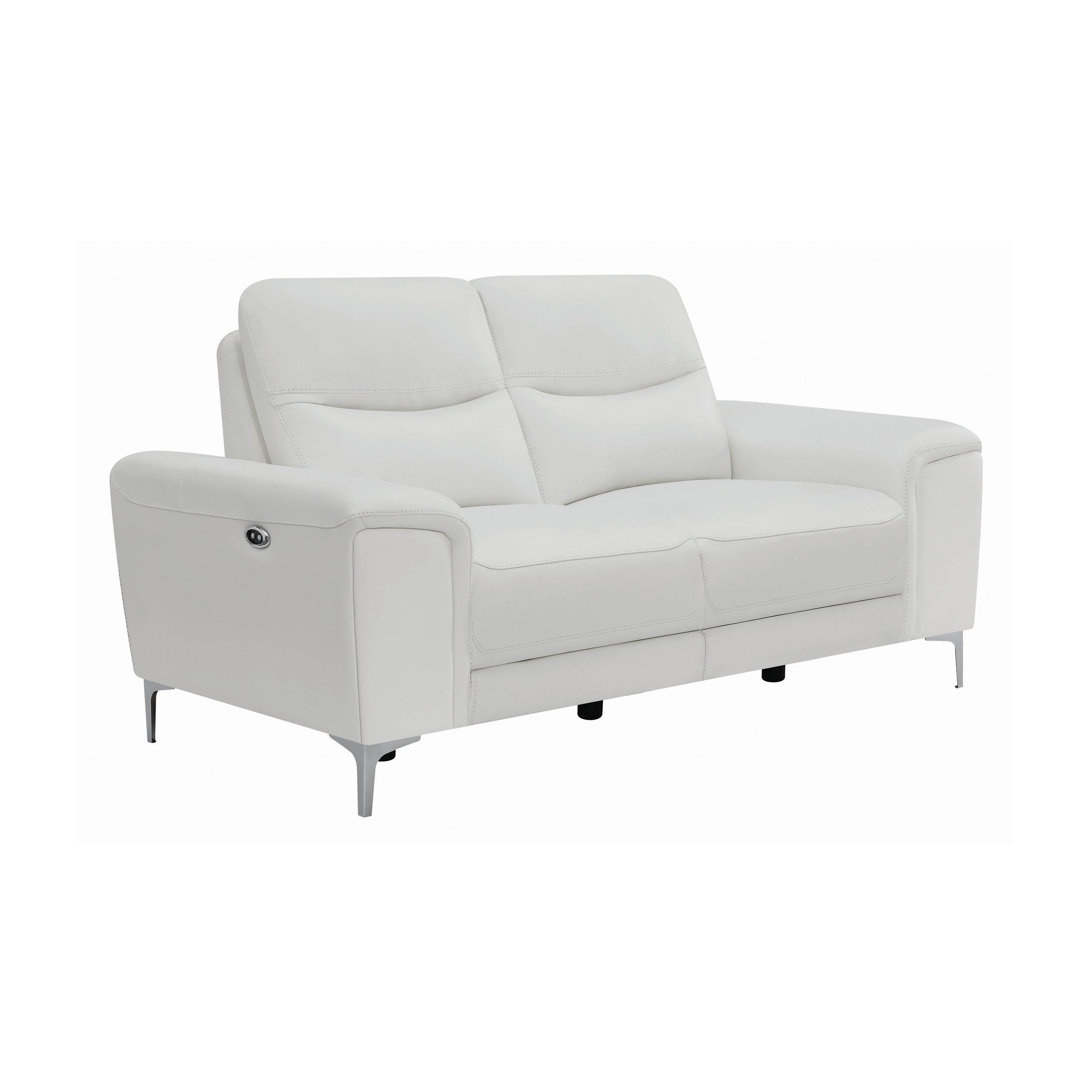 Largo Upholstered Power Loveseat White