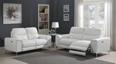 Largo Upholstered Power Loveseat White