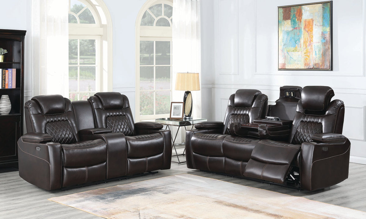 Korbach 2-piece Power^2 Living Room Set Espresso