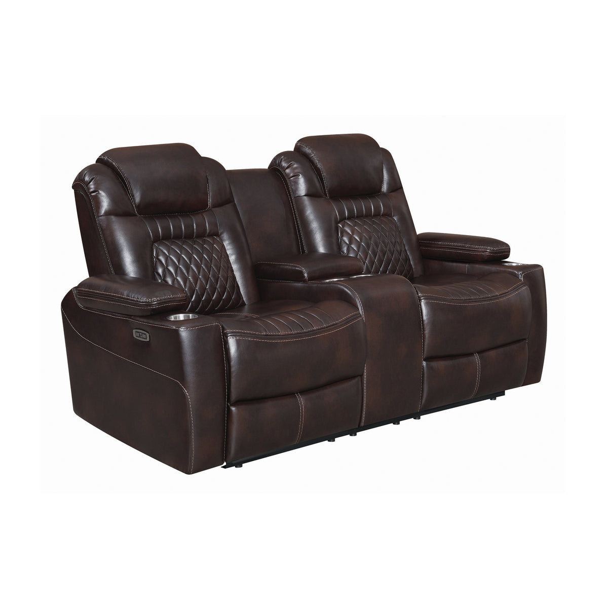 Korbach Upholstered Power^2 Loveseat Espresso