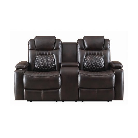 Korbach Upholstered Power^2 Loveseat Espresso