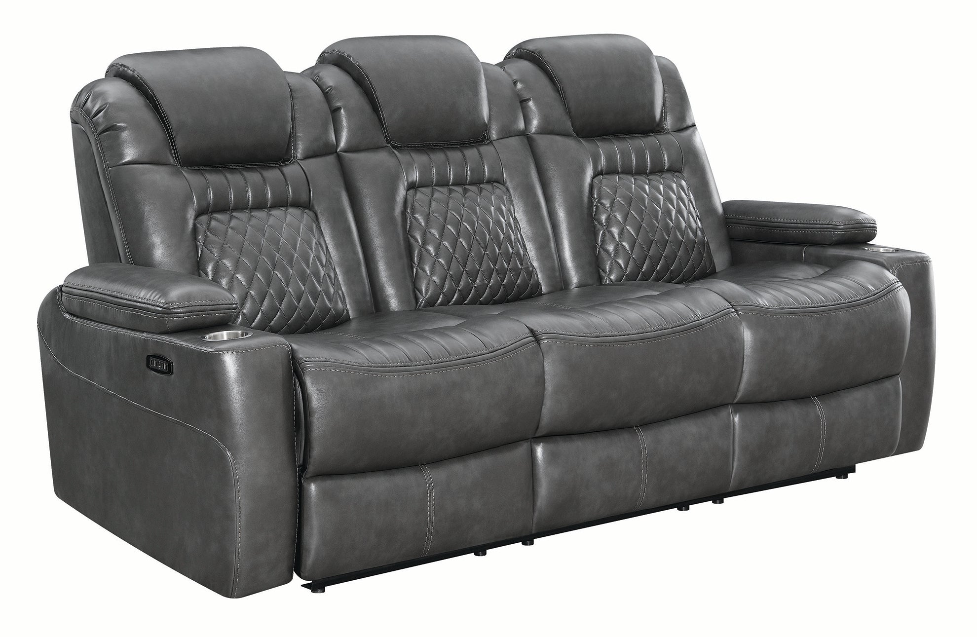 Korbach 2-piece Power^2 Living Room Set Charcoal