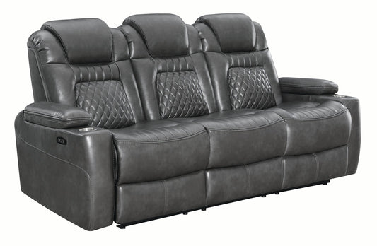 Korbach 3-piece Power^2 Living Room Set Charcoal